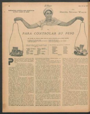 Para controlar su peso : Indicaciones prácticas para mantenerse en buen estado de salud