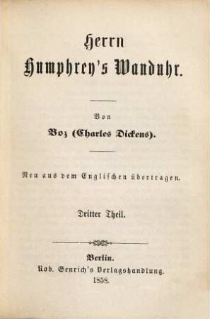 Herrn Humphrey's Wanduhr, 3