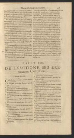 Caput XVIII. De Exactione Seu Executione Collectarum.