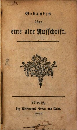 Gedanken über eine alte Aufschrift