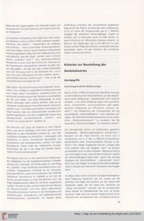 Kriterien zur Beurteilung des Denkmalswertes