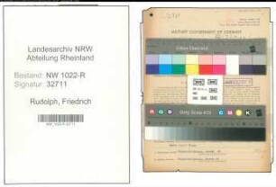 Entnazifizierung Friedrich Rudolph , geb. 10.09.1900 (Prokurist)