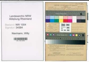 Entnazifizierung Willy Niermann , geb. 30.07.1922 (Schlosser)