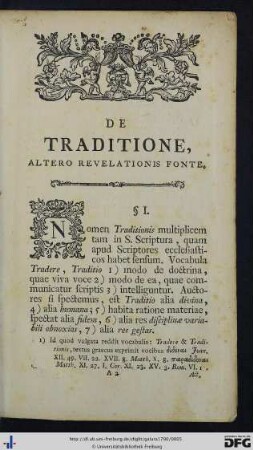 De Traditione, Altero Revelationis Fonte.