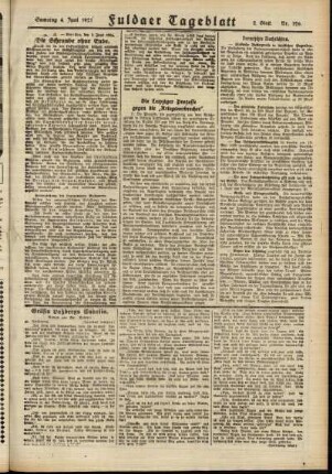 Zweite Ausgabe vom Samstag, den 04. Juni 1921.