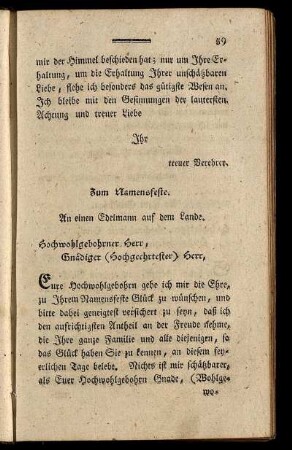 [5.] Glückwünschungsschreiben zum Namensfeste – [10.] Glückwünschungsschreiben zur Verheyrathung einer Tochter