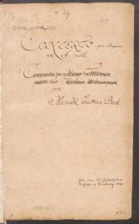 Konzerte; org; a-Moll; BWV 593
