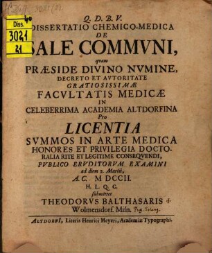 Dissertatio chemico-medica de sale communi