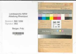 Entnazifizierung Fritz Berger , geb. 13.09.1888 (Angestellter)