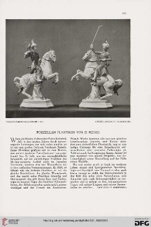 Porzellan-Plastiken von H. Meisel