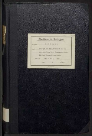 Solingen: Armenverwaltung 1908-1920