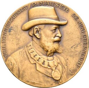 Medaille auf den 70. Geburtstag von Paul Mauser