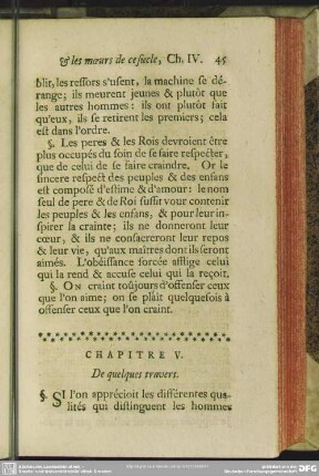 Chapitre V. De quelques travers