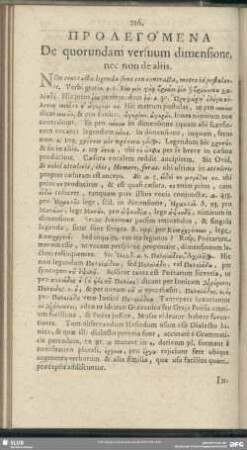 Prolegomena De quorundam versuum dimensione nec non de aliis
