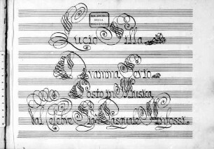 Lucio Silla, V (6), orch - BSB Mus.ms. 523 : Lucio Silla. // Dramma Serio // Posto in Musica // Dal Celebre Sig: r Pasquale Anfossi. // [spine title:] Dramma // Serio // Lucio Silla // Atto I m o (II d o e // III) // di // Anfossi