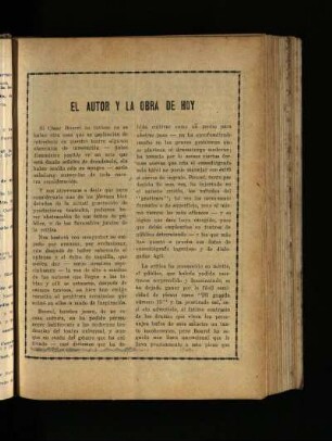 El autor y la obra de hoy
