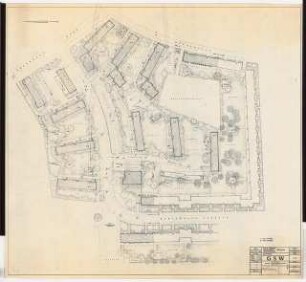 GSW-Siedlung, Berlin-Tempelhof: Lageplan mit Gartenplan 1:500