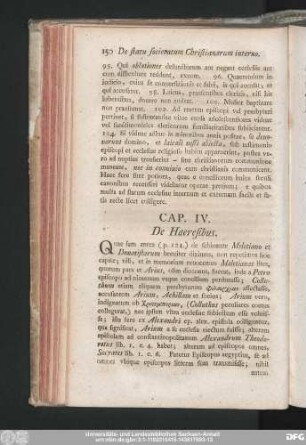 Cap. IV. De Haeresibus.
