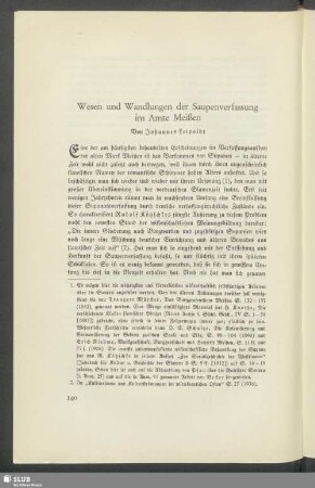Wesen und Wandlungen der Saupenverfassung im Amte Meißen