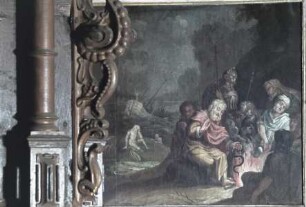 Typologische Darstellung von Szenen des Neuen Testaments — Paulus wird von einer Schlange gebissen