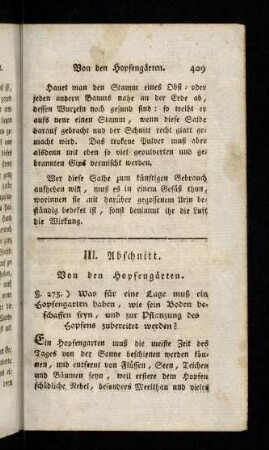 409-416, III. Abschnitt. Von den Hopfengärten.