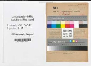 Entnazifizierung August Hillenbrand, geb. 18.08.1883 (Banksekretaer)