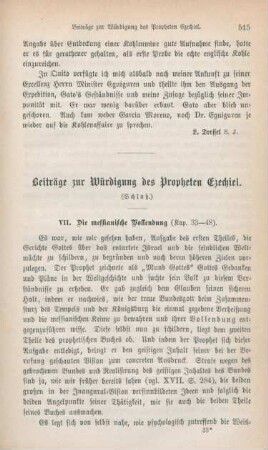 515-533 Beiträge zur Würdigung des Propheten Ezechiel : Schluß