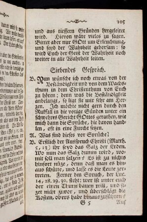 105-118, Siebendes Gespräch