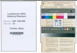 Entnazifizierung Maria Timmler , geb. 06.04.1910 (Kaufm. Angestellter)