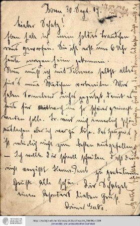 Postkarte vom 30.09.1907