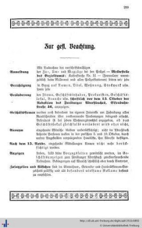 Zur gefl. Beachtung.