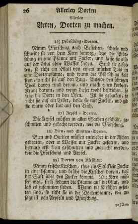 Allerley Arten, Dorten zu machen. - Wie man allerley Marcepan machen kan.