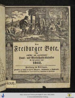 12. Jg.: Der Freiburger Bote: Ein nützlicher und unterhaltender Haus- und Wirthschaftskalender