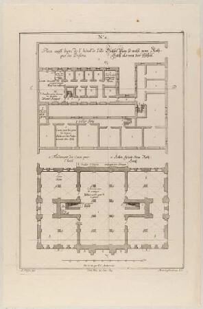 Grundriss eines Rathauses und eines Gefängnisses