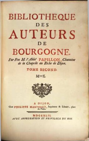 Bibliotheque des Auteurs de Bourgogne, 2