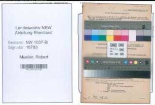 Entnazifizierung Robert Mueller , geb. 14.01.1900 (Krim.Sekretaer)