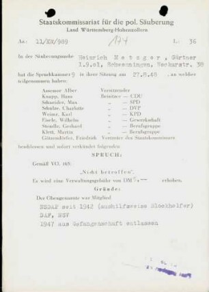 Metzger, Heinrich