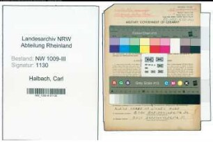 Entnazifizierung Carl Halbach , geb. 25.03.1904 (Kaufmann)