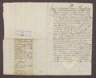 Verkaufsbrief der Katharina, Hans Georg Bauerlins Witwe zu Durmersheim, gegen Hans Ruppert, Kantengießers Kind über 1/2 Scheuer