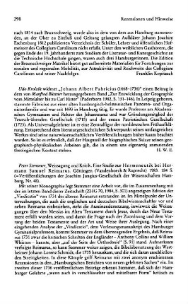 Stemmer, Peter :: Weissagung und Kritik, eine Studie zur Hermeneutik bei Hermann Samuel Reimarus, (Veröffentlichungen der Joachim Jungius-Gesellschaft der Wissenschaften Hamburg, 48) : Göttingen, Vandenhoeck & Ruprecht, 1983