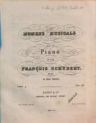 Momens musicals : pour le piano ; op. 94, 2
