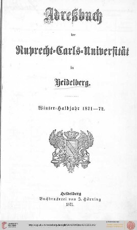 Wintersemester 1871/1872
