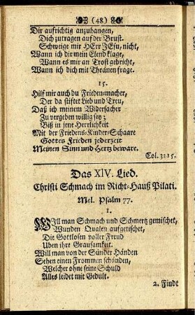 Das XIV. Lied. Christi Schmach im Richt-Hauß Pilati.