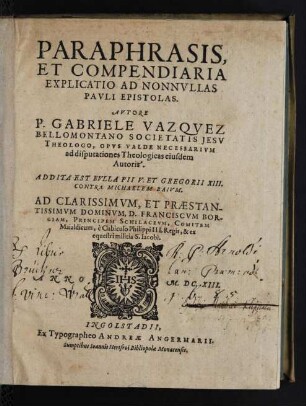 Paraphrasis, Et Compendiaria Explicatio Ad Nonnullas Pauli Epistolas