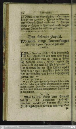 Das siebende Capitel. Worinnen einige Anmerckungen über die letzten Exempel gemacht werden
