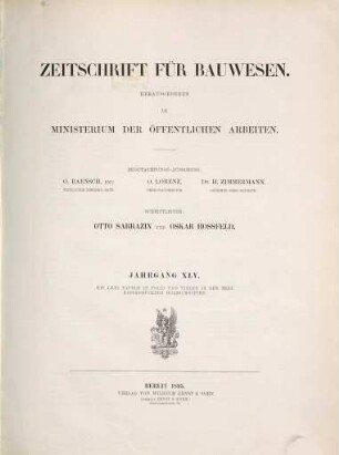Zeitschrift für Bauwesen. 45. 1895