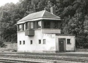 Olbernhau. Bahnhof (1875). Befehlsstellwerk B1 (Fahrdienstleiterstellwerk). Gleisseite
