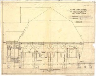 Billing, Hermann; Karlsruhe, Hirschstr. 101 a / Vorholzstr.; Haus Kohlbecker - Giebel zur Hirschstraße (Ansicht; Schnitte)