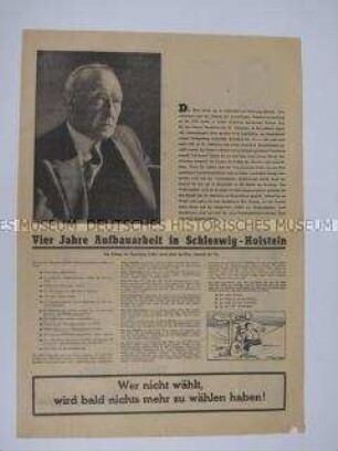 Sonderdruck der CDU zur Landtagswahl in Schleswig-Holstein 1954