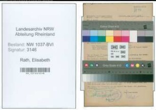 Entnazifizierung Elisabeth Rath , geb. 15.09.1898 ()